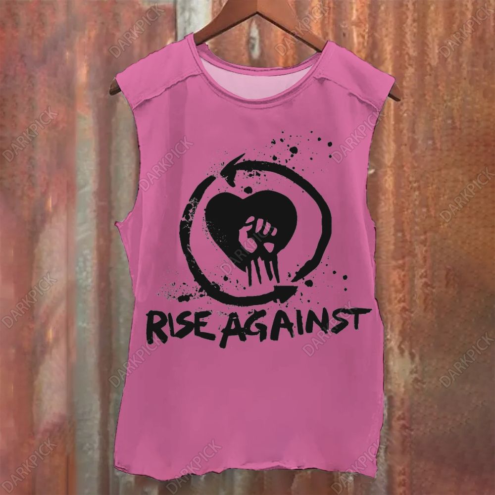 Rise Against Punk Band Vintage Washed Tank Top