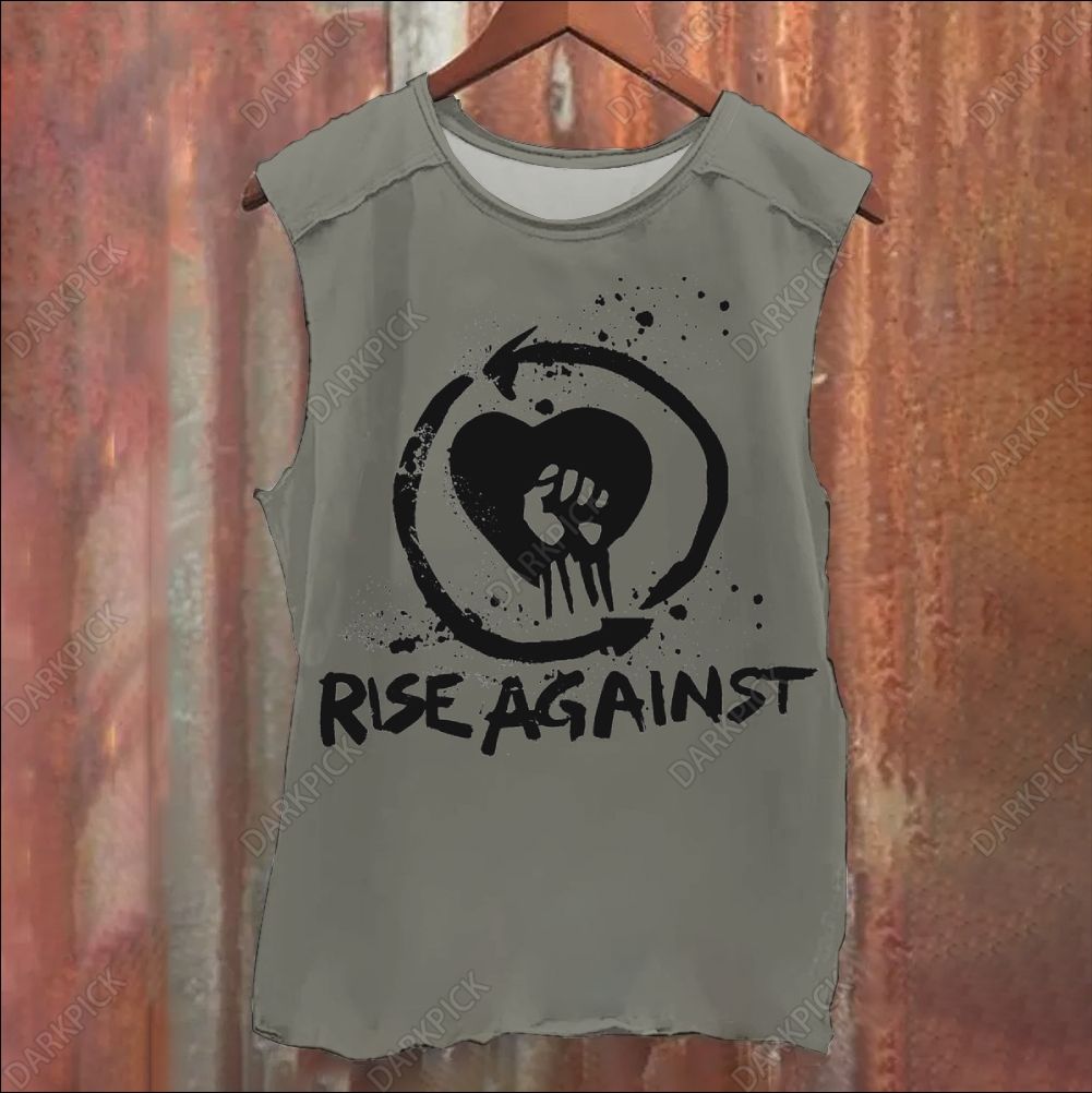 Rise Against Punk Band Vintage Washed Tank Top