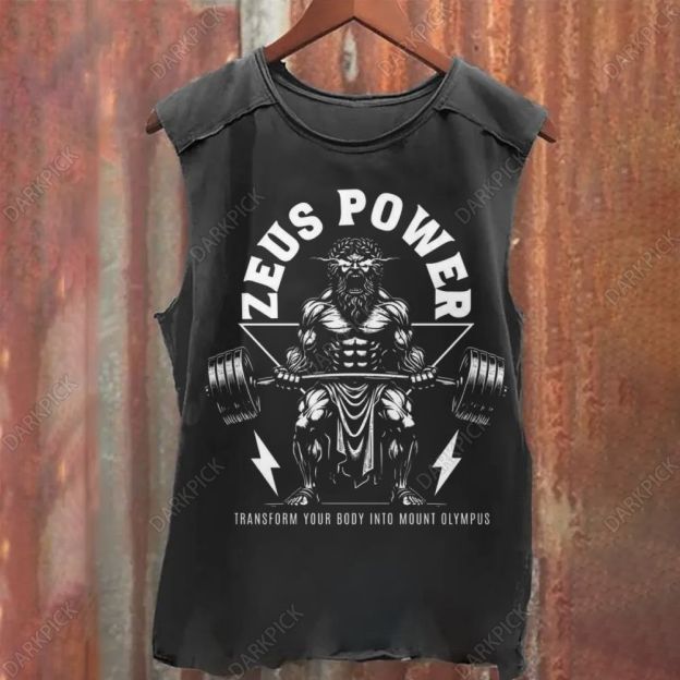 Zeus Lifts Barbell Weights Vintage Washed Tank Top