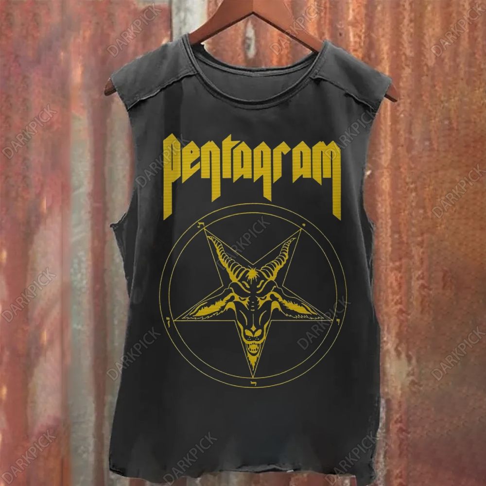 Pentagram Band Vintage Washed Tank Top