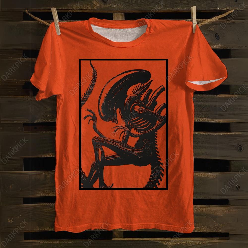 ALIEN XENOMORPH Printed Cotton T-shirt