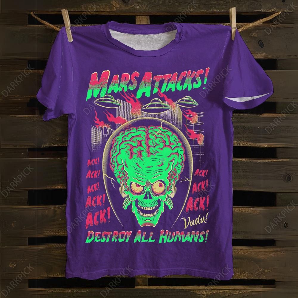 Mars Attacks Movie Cotton T-shirt – darkpick