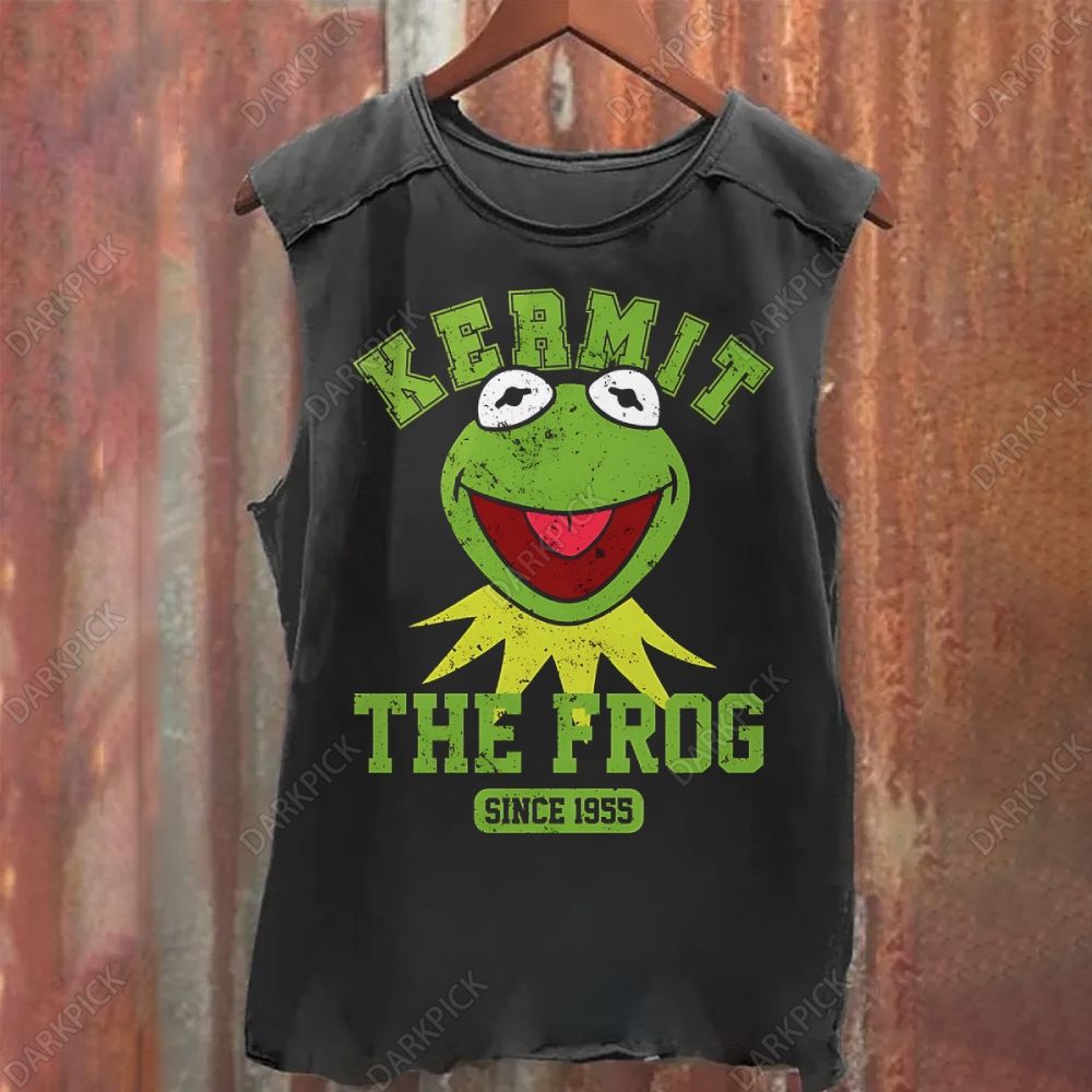 Kermit The Frog The Muppet Vintage Washed Tank Top