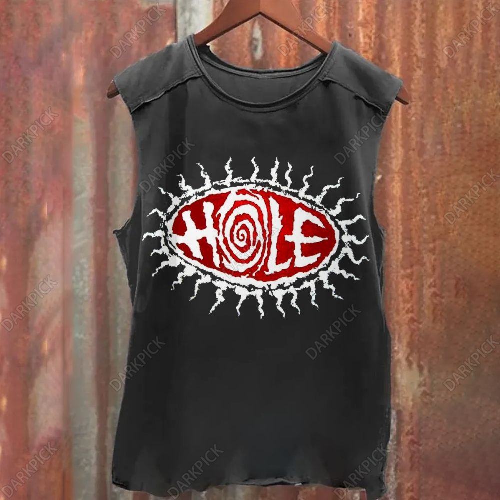 Hole Rock Band Vintage Washed Tank Top