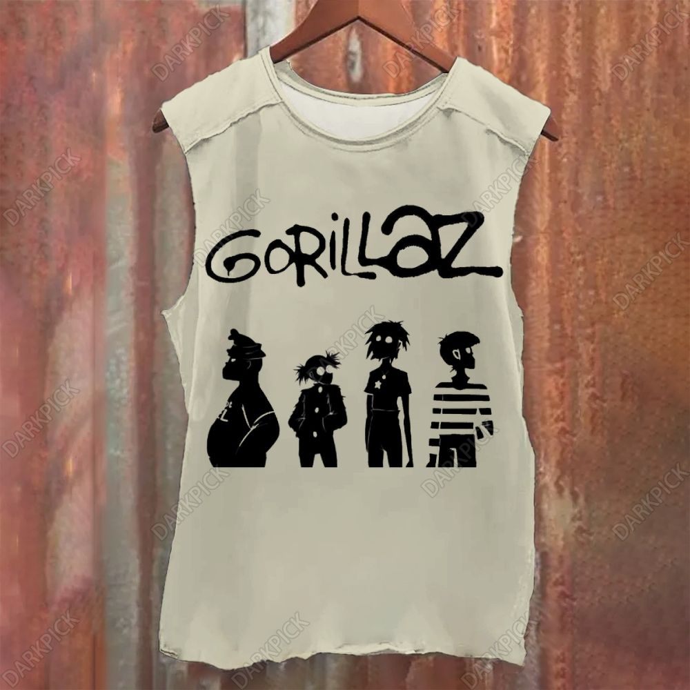 Vintage Washed Gorillaz Band Tank Top