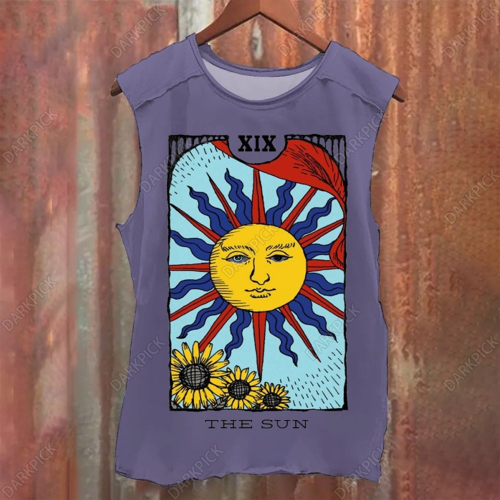 Vintage Washed The Sun Tarot Card Tank Top