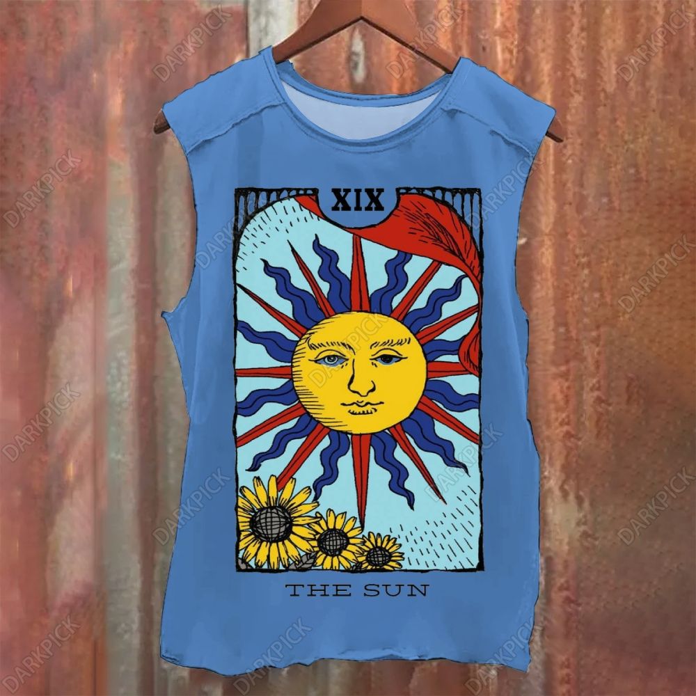 Vintage Washed The Sun Tarot Card Tank Top