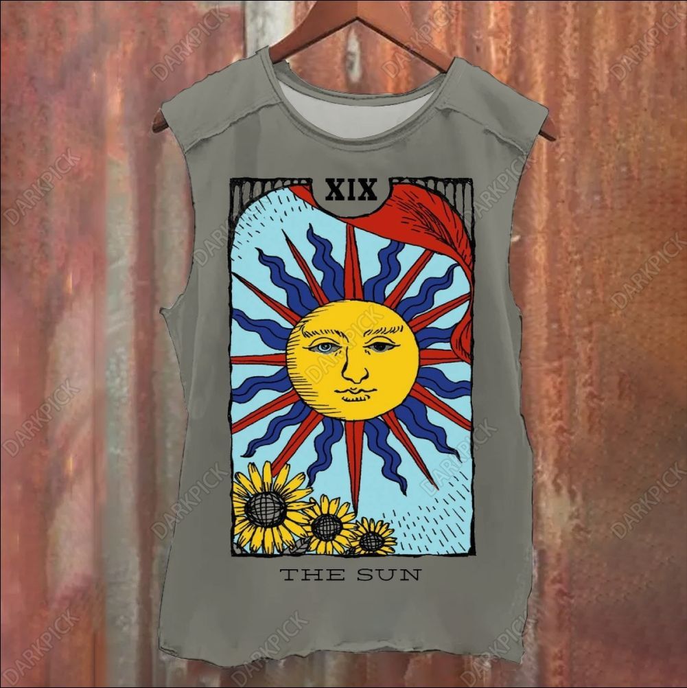 Vintage Washed The Sun Tarot Card Tank Top