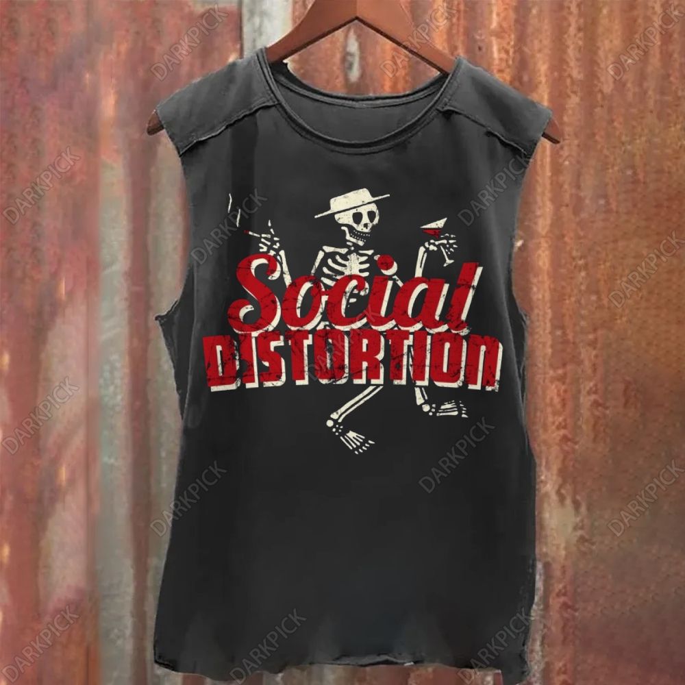 Social Distortion Band Washed Tank Top