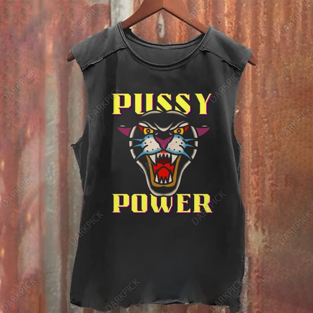 Pussy Power Song Washed Tank Top