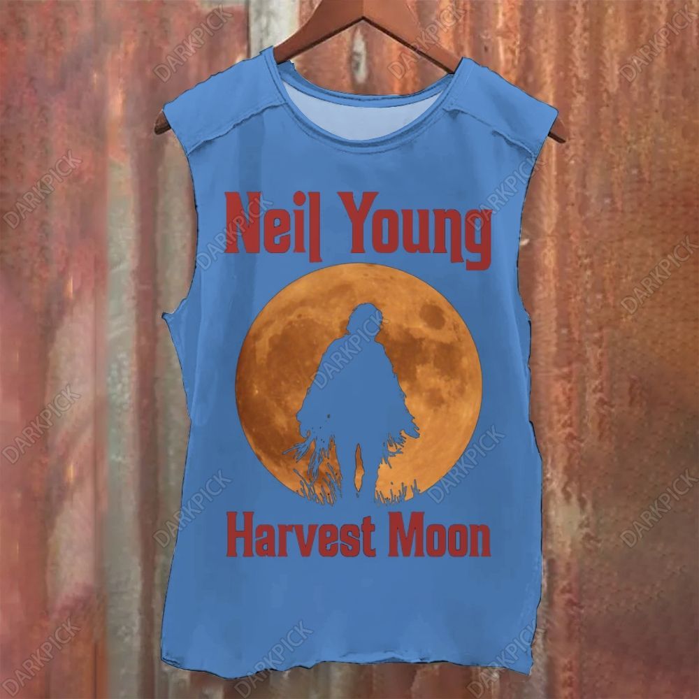 Vintage Washed Neil Young - Harvest Moon songs Tank Top