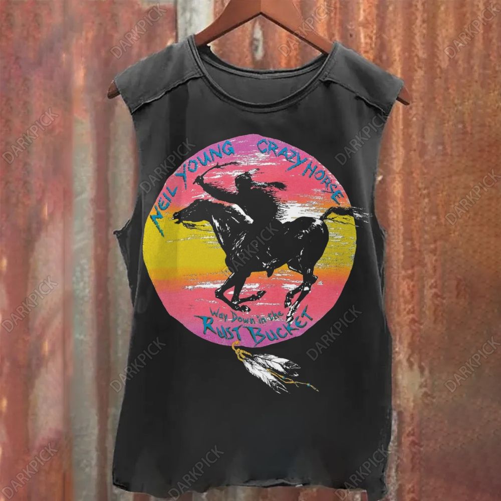 Vintage Washed Neil Young Crazy Horse Songs Tank Top