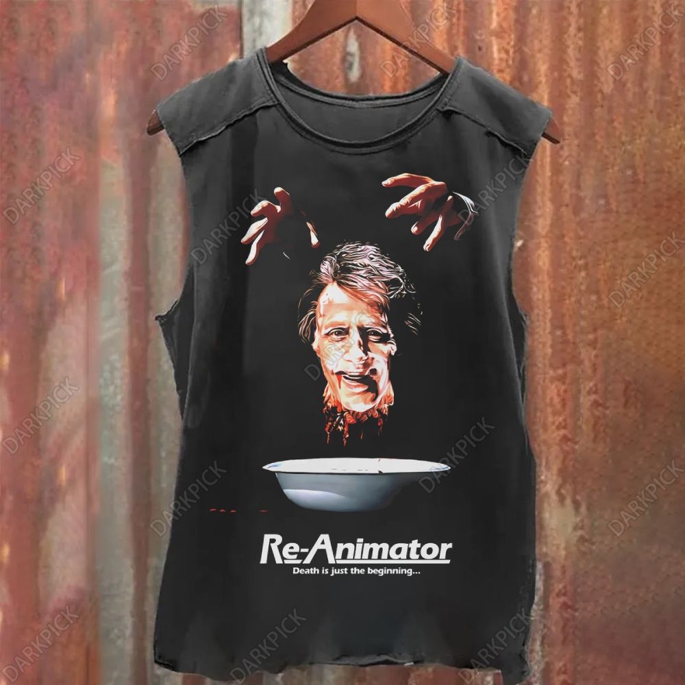 Re-Animator 1985 Horror Movie Vintage Washed Tank Top