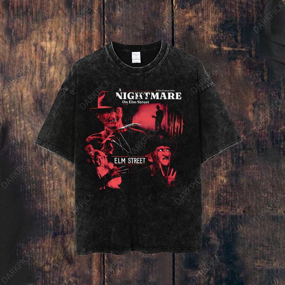 A Nightmare on Elm Street Horror Movie Washed T-shirt