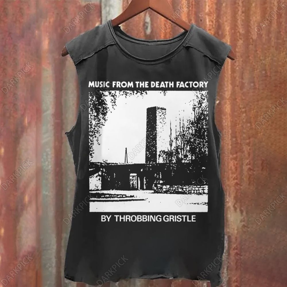 Vintage Washed Music From The Death Factory - Throbbing Gristle Band Tank Top