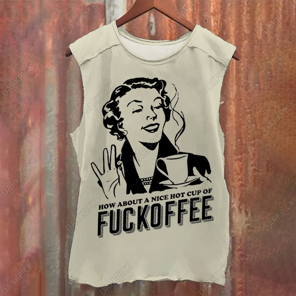 Fuckoffee! illustration Vintage Washed Tank Top