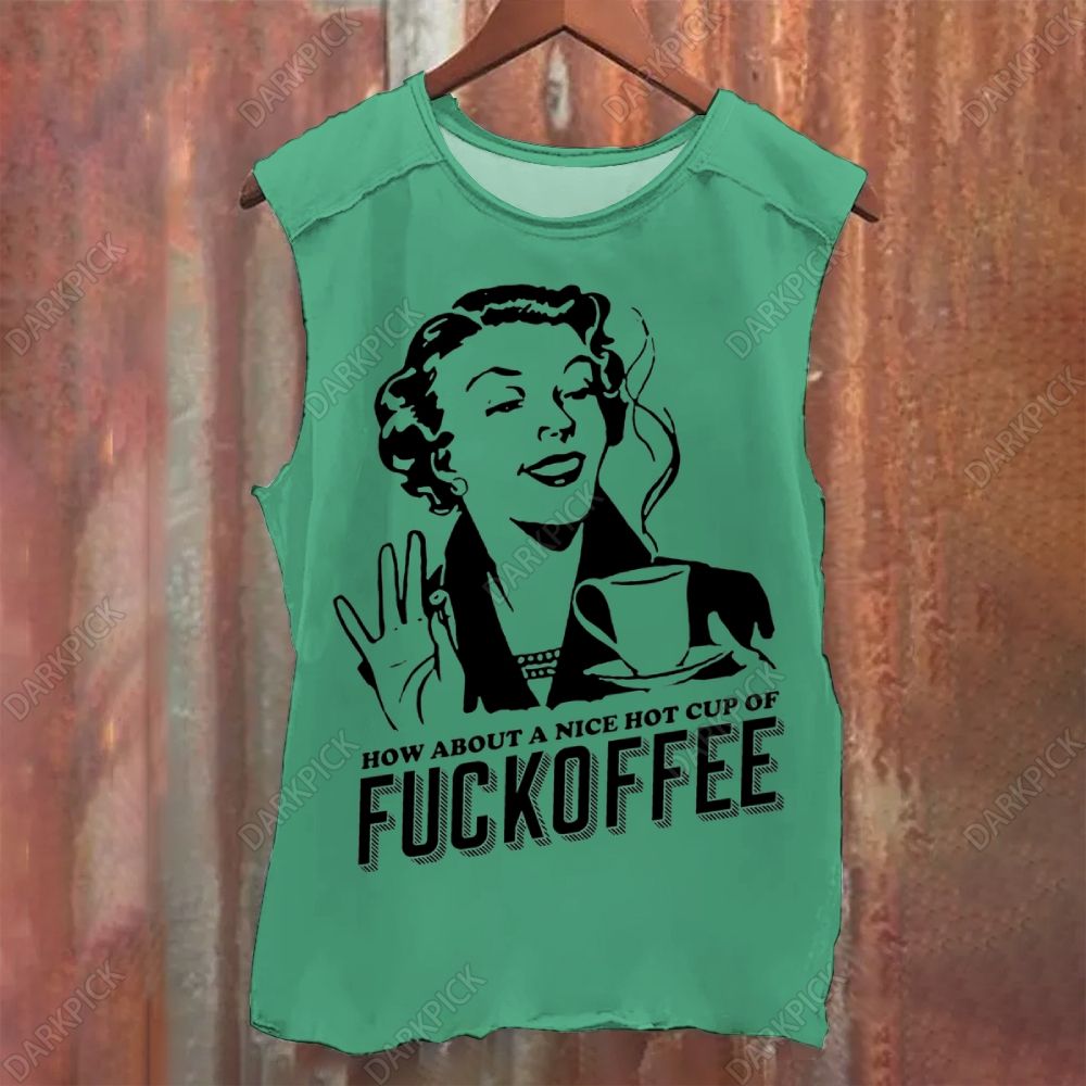 Fuckoffee! illustration Vintage Washed Tank Top