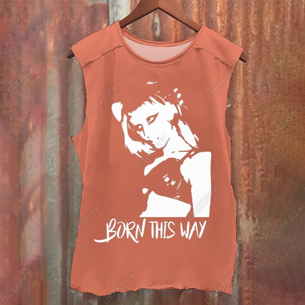 Vintage Washed Born This Way - Lady Gaga Singer  Tank Top
