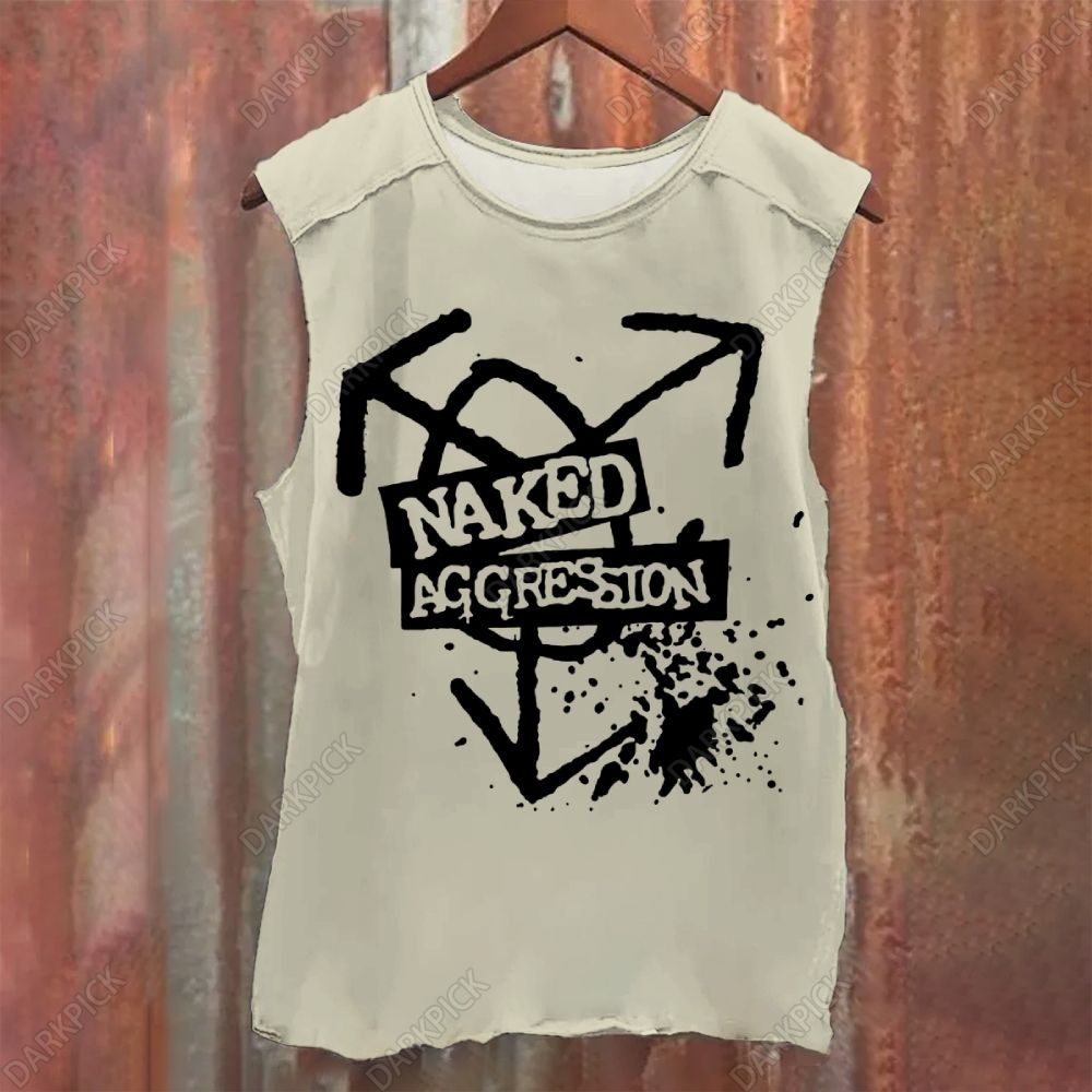Vintage Washed Naked Agression Band Tank Top