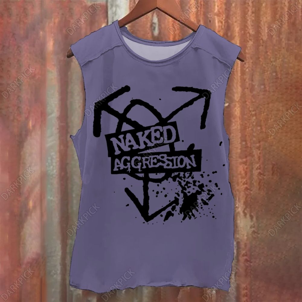 Vintage Washed Naked Agression Band Tank Top