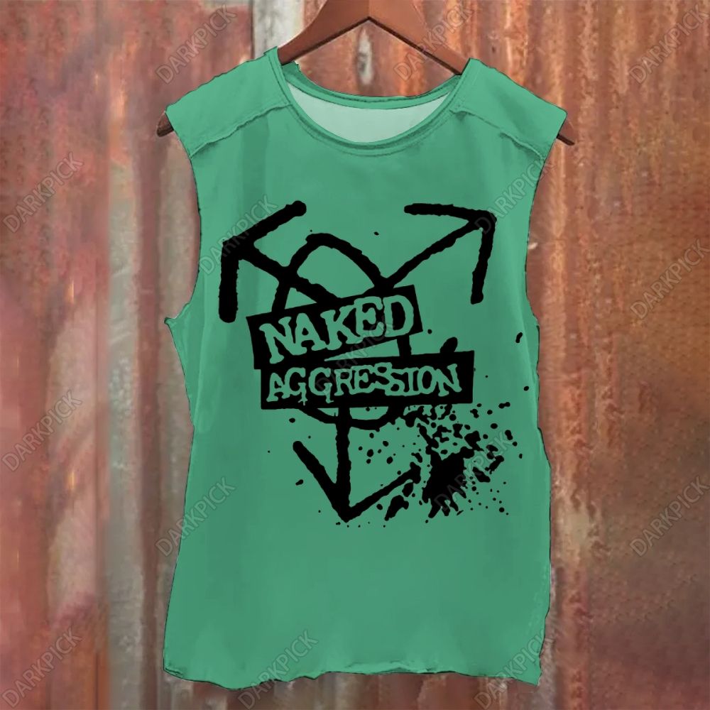 Vintage Washed Naked Agression Band Tank Top
