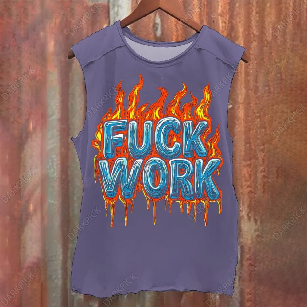 Vintage Washed Dirty Word Graffiti Art Printed Tank Top