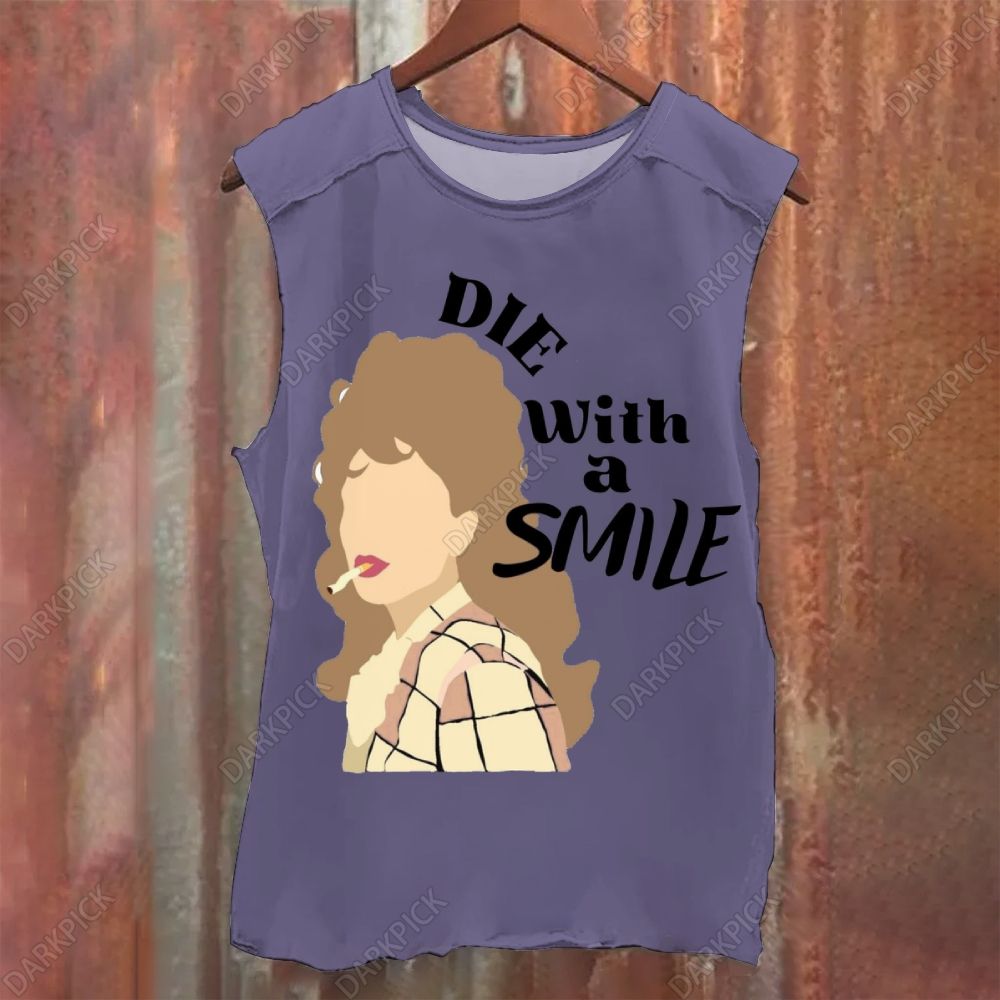 Vintage Washed Lady Gaga Die With A Smile Tank Top