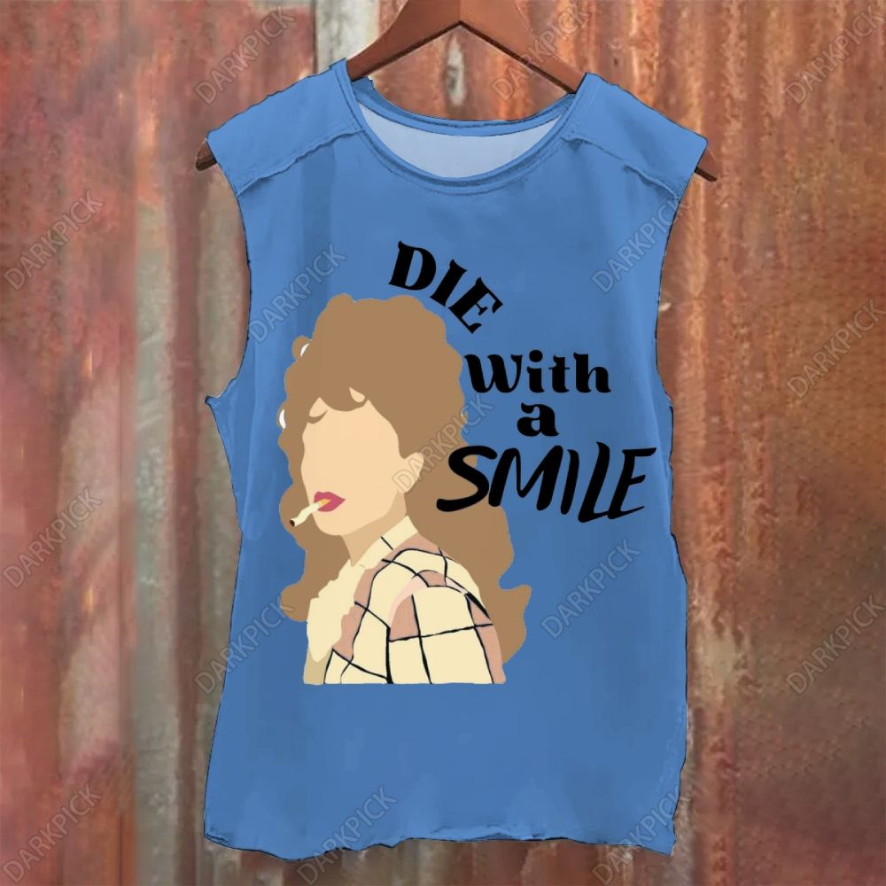 Vintage Washed Lady Gaga Die With A Smile Tank Top