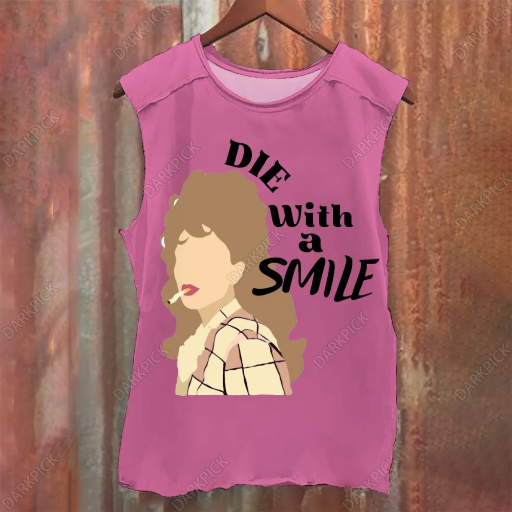 Vintage Washed Lady Gaga Die With A Smile Tank Top