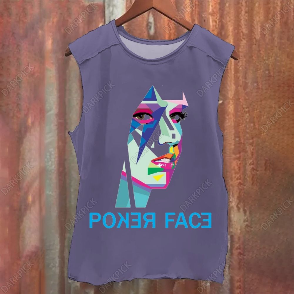 Vintage Washed Lady Gaga Poker Face Tank Top