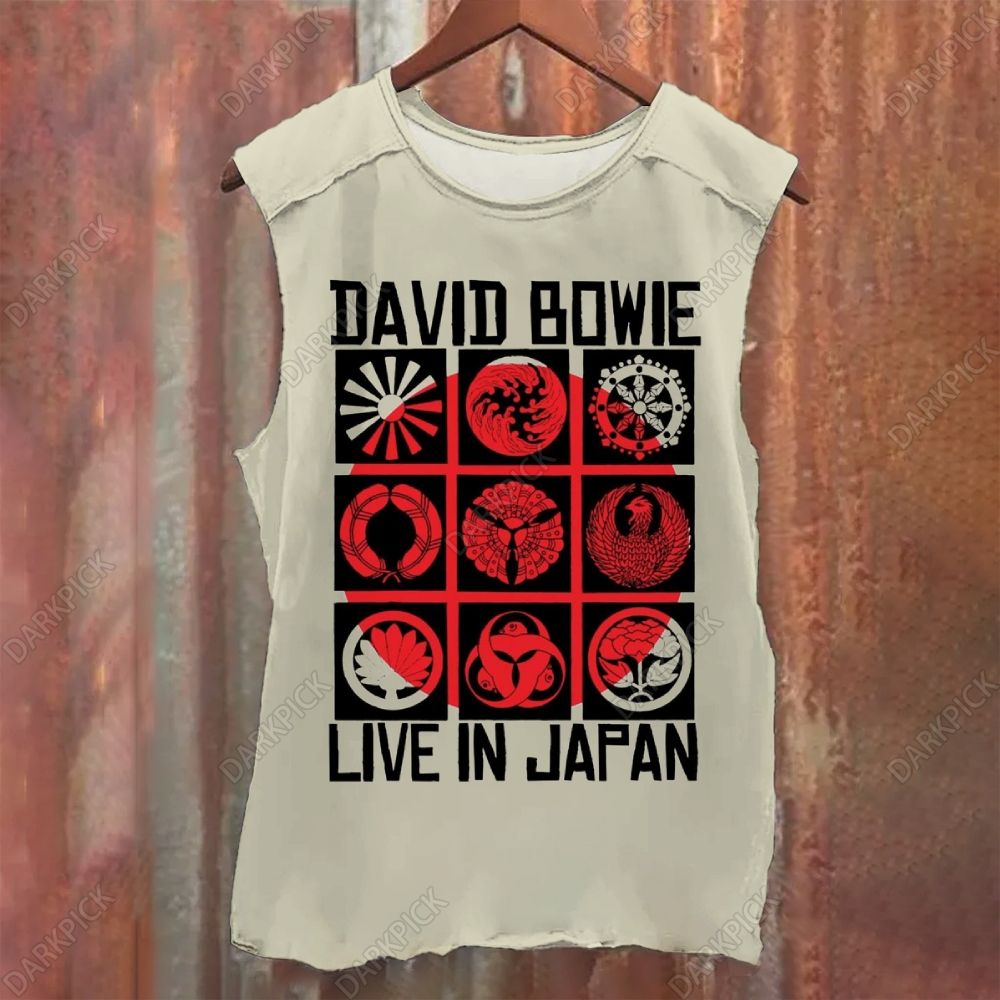 David Bowie Live In Japan Vintage Washed Tank Top