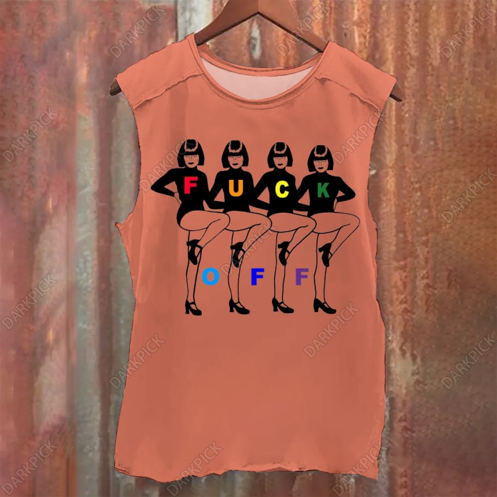 Funny Fuck Printed Washed Tank Top