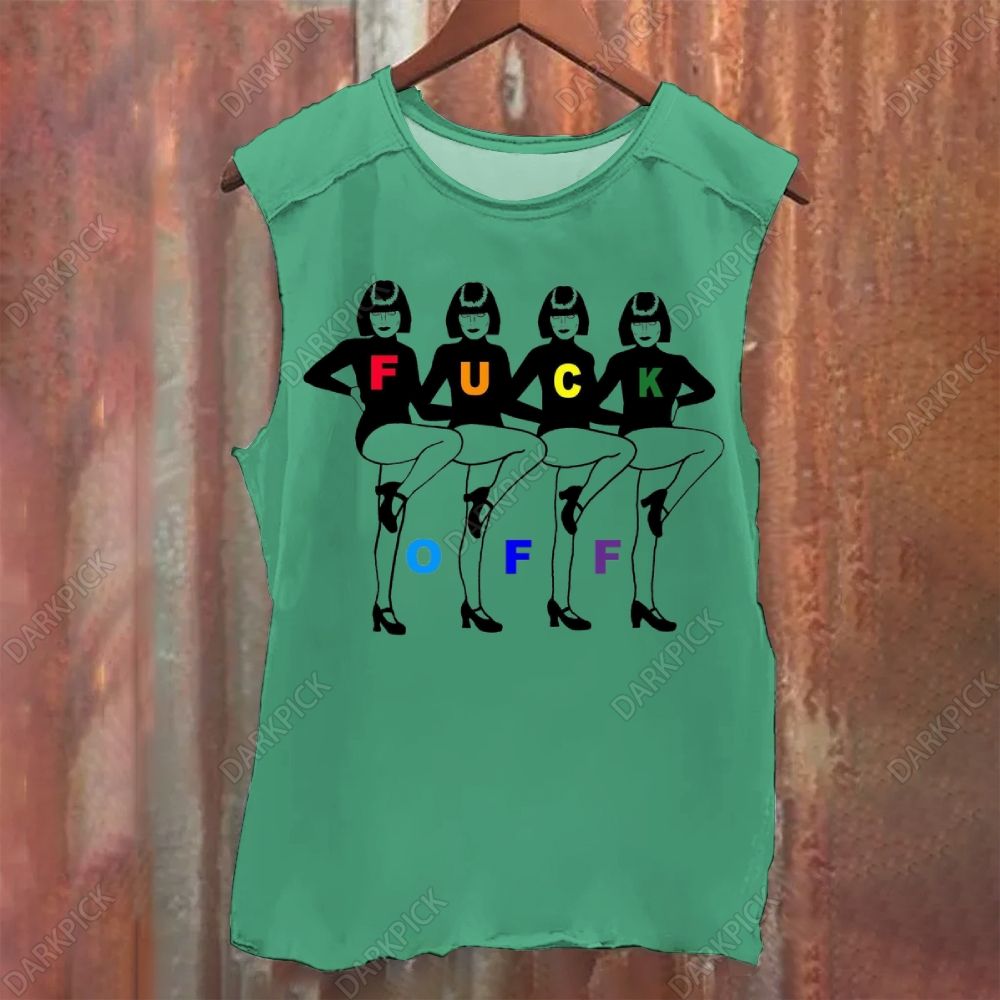 Funny Fuck Printed Washed Tank Top