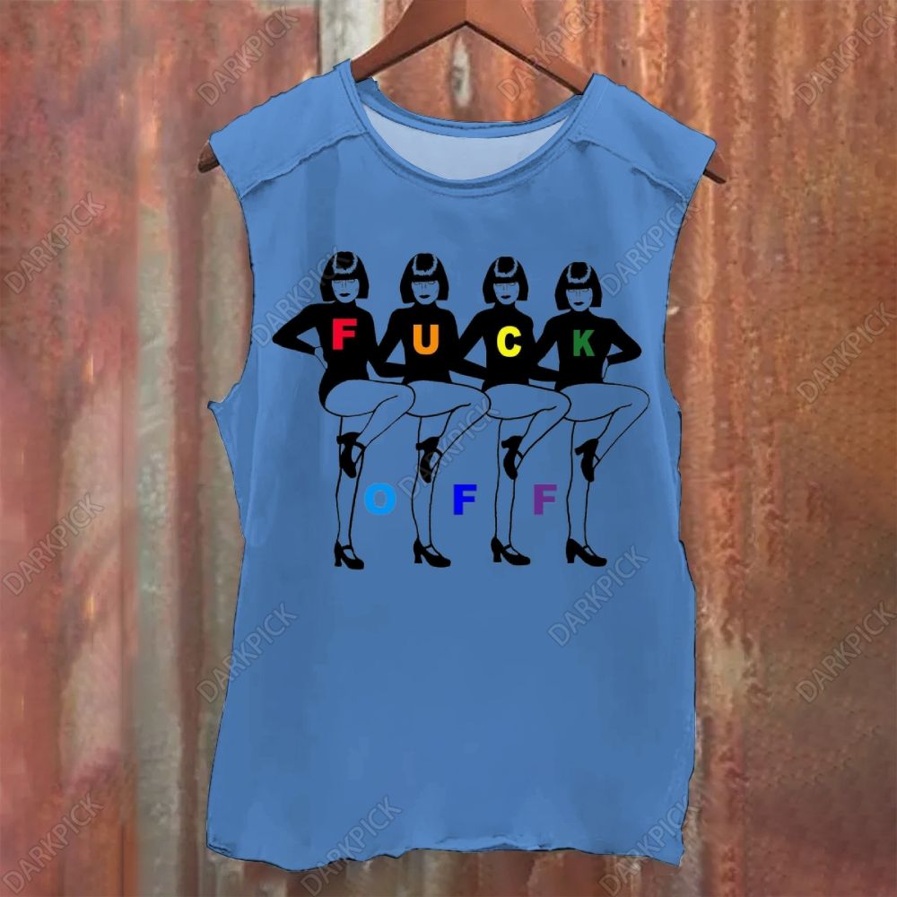 Funny Fuck Printed Washed Tank Top