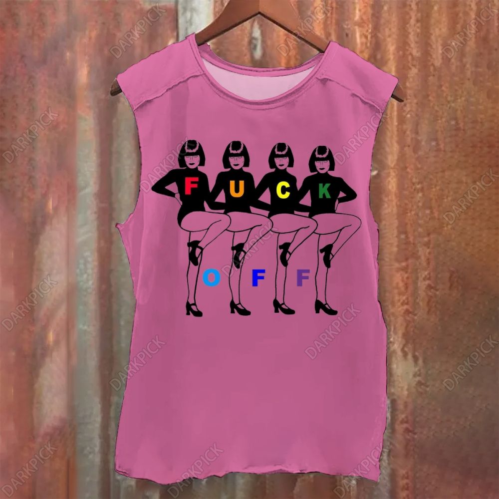 Funny Fuck Printed Washed Tank Top