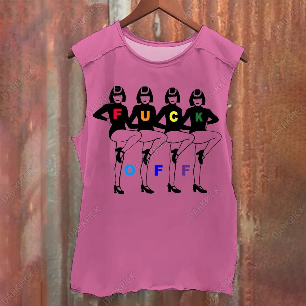 Funny Fuck Printed Washed Tank Top