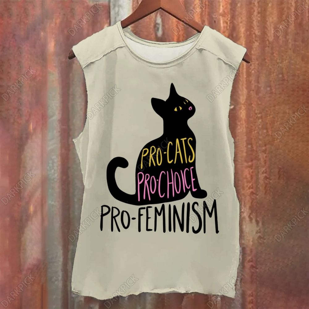 Vintage Washed Pro Cats Pro Choice Pro Feminism Tank Top