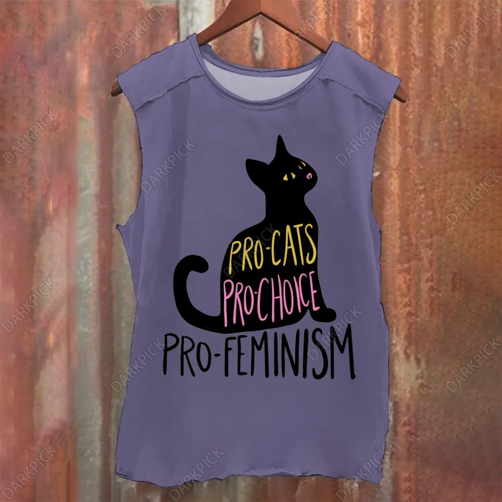 Vintage Washed Pro Cats Pro Choice Pro Feminism Tank Top