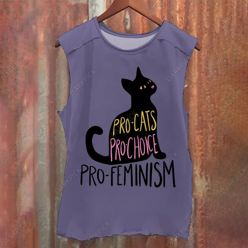Vintage Washed Pro Cats Pro Choice Pro Feminism Tank Top