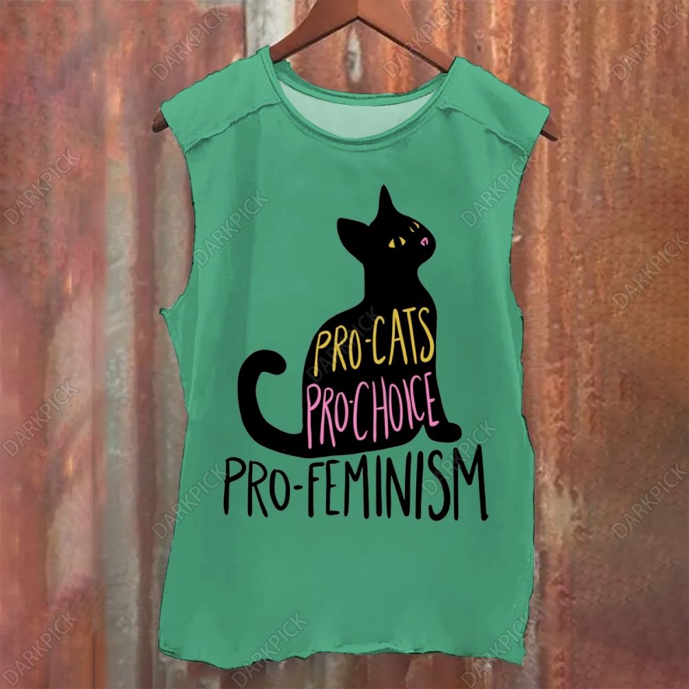 Vintage Washed Pro Cats Pro Choice Pro Feminism Tank Top