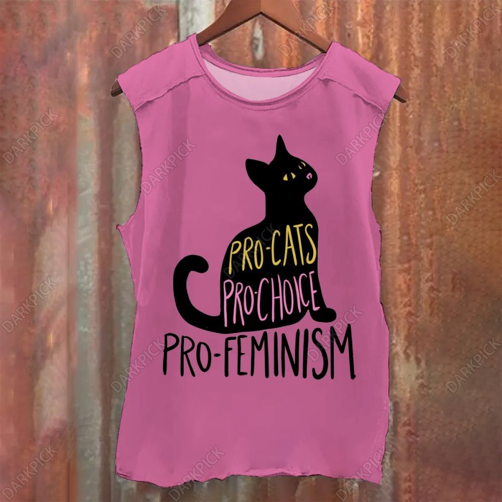 Vintage Washed Pro Cats Pro Choice Pro Feminism Tank Top