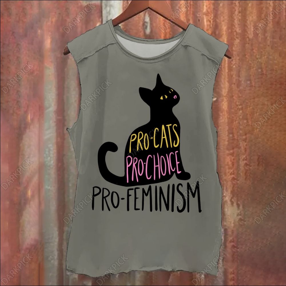 Vintage Washed Pro Cats Pro Choice Pro Feminism Tank Top