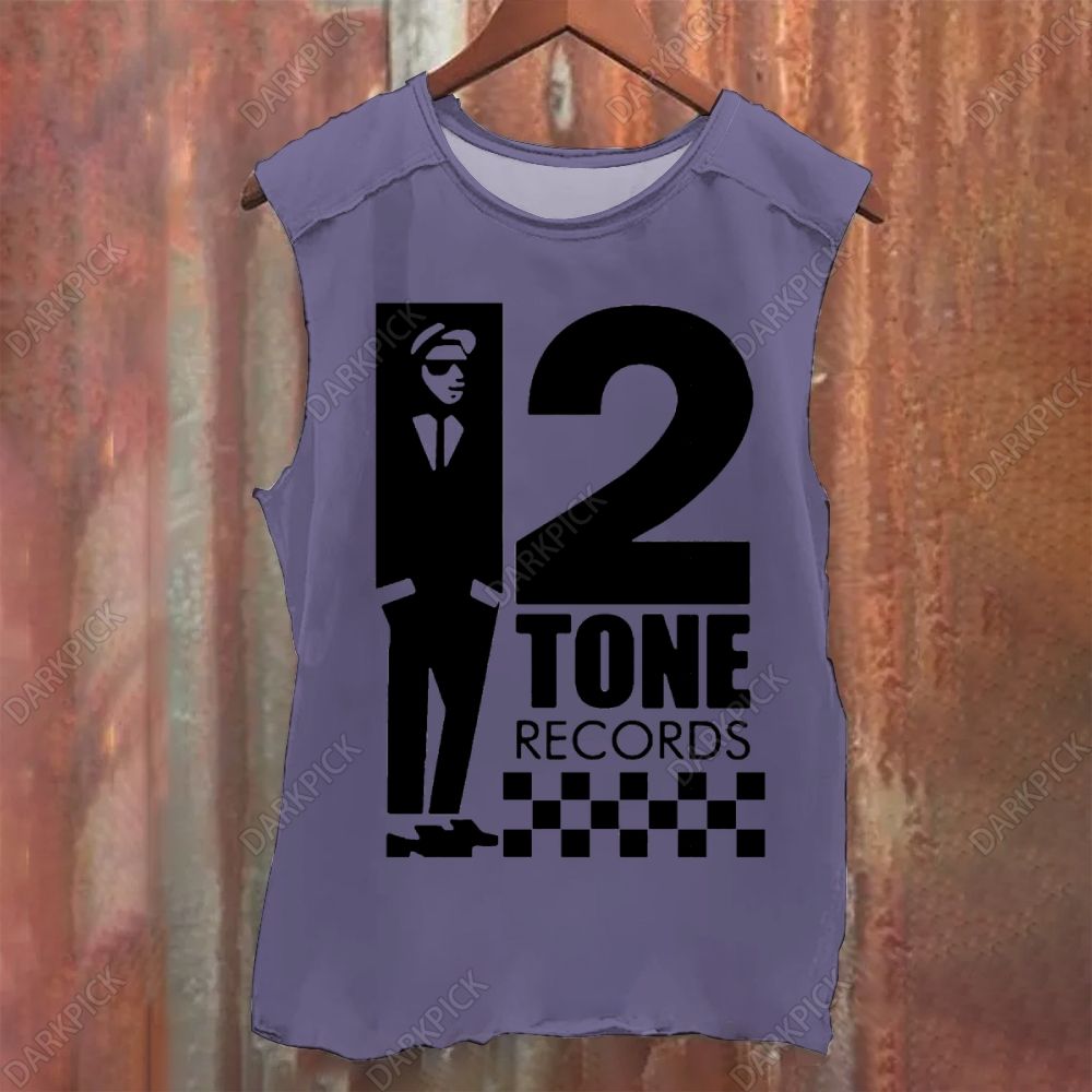 Vintage Washed 2 Tone Records Tank Top