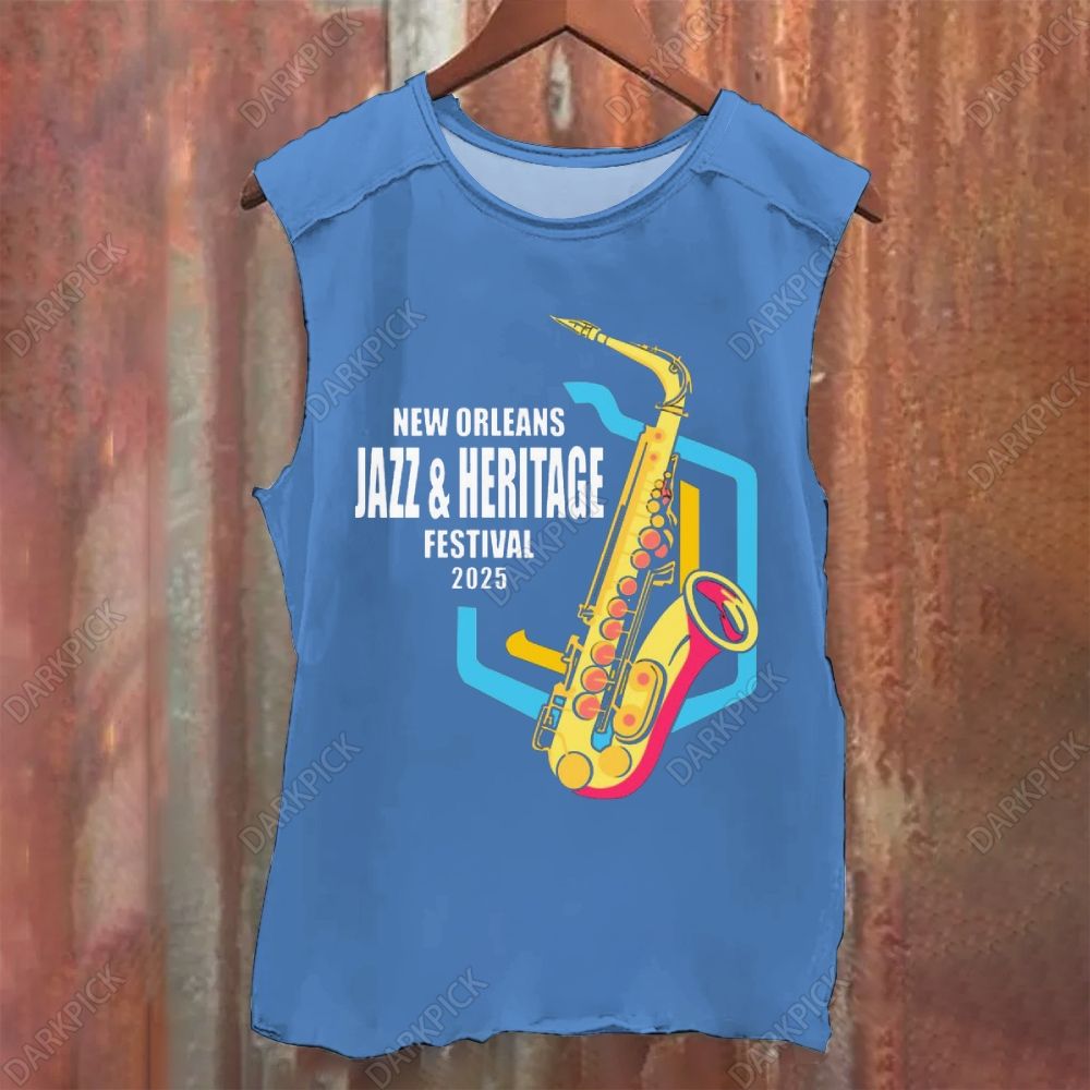 New Orleans Jazz Festival Vintage Washed Tank Top