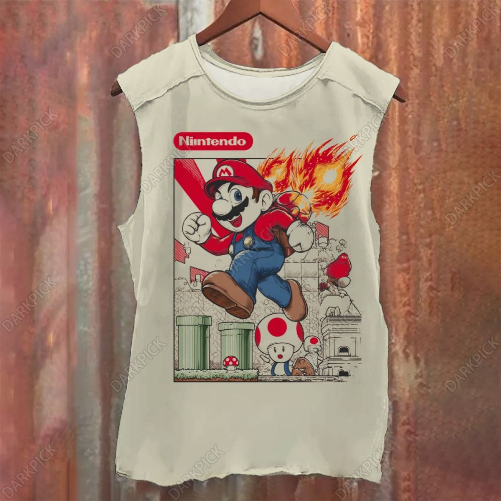 Super Mario Bros Mushroom Vintage Washed Tank Top