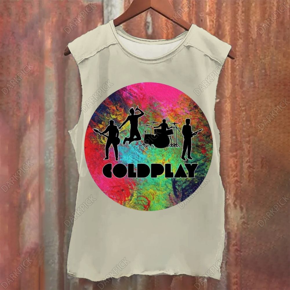Coldplay Band Vintage Washed Tank Top