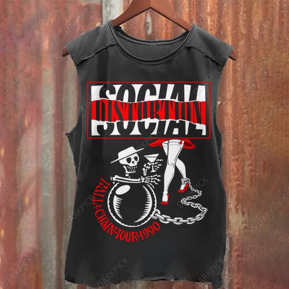 Vintage Washed Social Distortion Band Tank Top