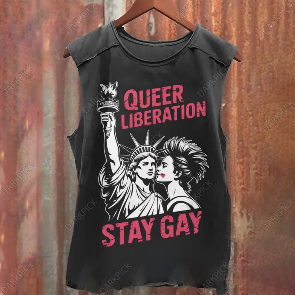 Queer Liberation Stay Gay Vintage Washed Tank Top