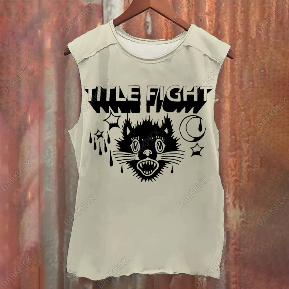 Vintage Washed Title Fight Band  Tank Top
