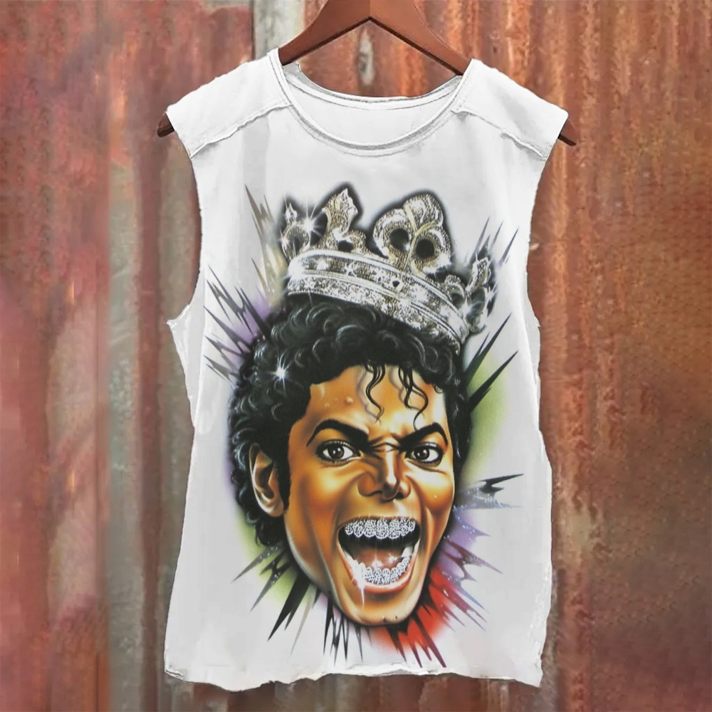 Michael Jackson King Casual Printed Tank Top
